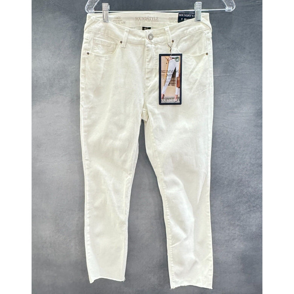 Soundstyle Women's White Ankle Skinny Jeans Size 2 Firm‎ Control Slimming Tummy - Picture 1 of 14